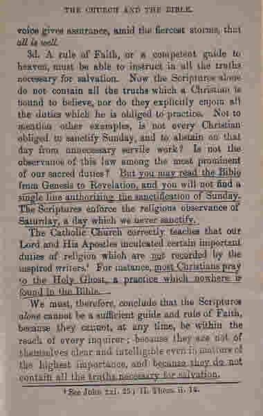 Tekst fra afdøde Kardinal Gibbon's bog 'Faith of Our Fathers'