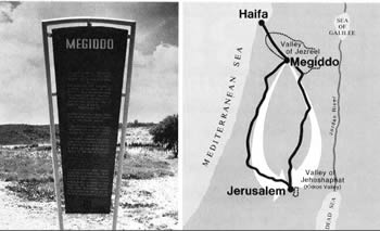 Map showing location of Megiddo